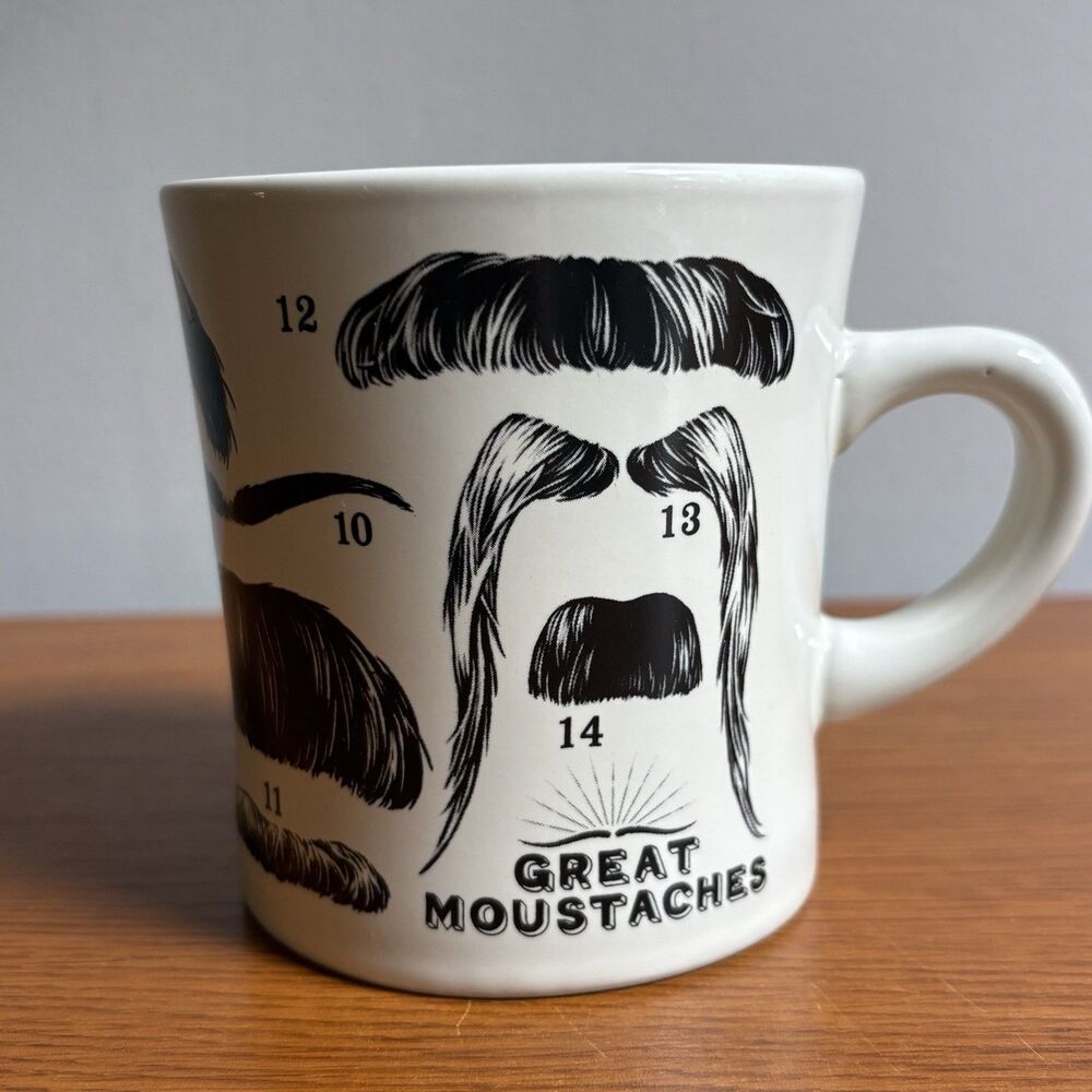 Great Moustaches Coffee Tea Mug Cup The Unemployed Philosophers Guild 12oz 2010